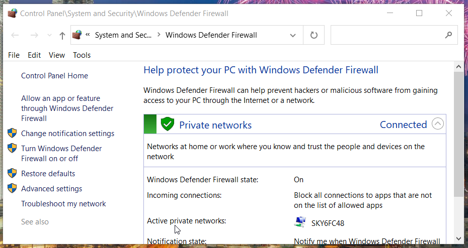 La colección de solitario de Microsoft del Firewall de Windows Defender no se conecta a Internet