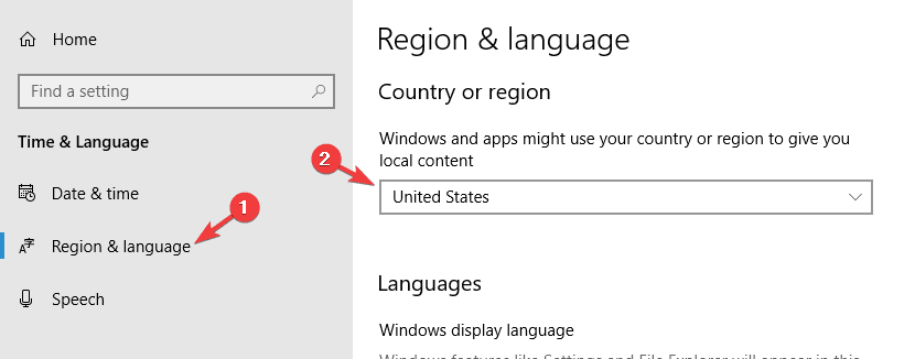 país o región El menú Inicio de Windows 10 y Cortana no funcionan