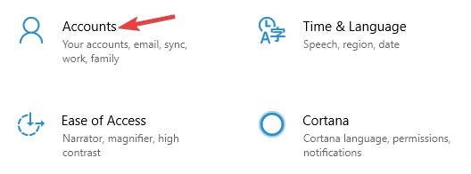 cuentas Cortana no funciona después de la actualización
