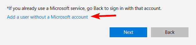 agregar un usuario sin una cuenta de Microsoft Windows 10 no me permite iniciar sesión en mi computadora