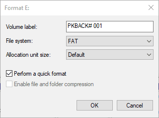 configuración de formato pc no puede formatear 
