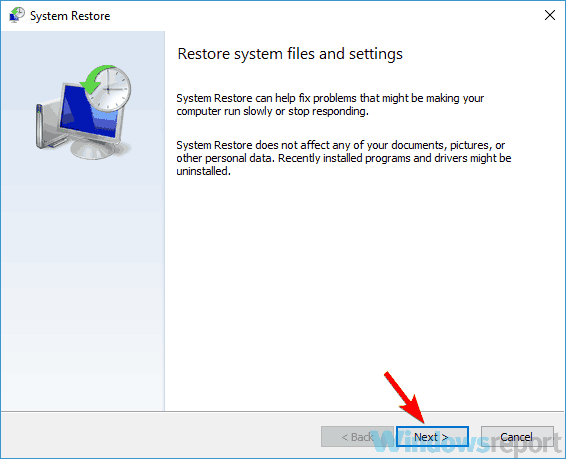 restauración del sistema iniciar colores invertidos en Windows 10