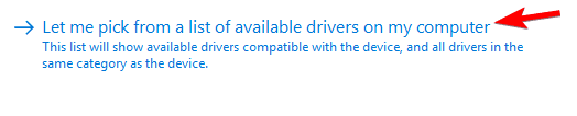 déjame elegir de una lista de controladores disponibles en mi computadora El disco duro externo no aparece en Administración de discos