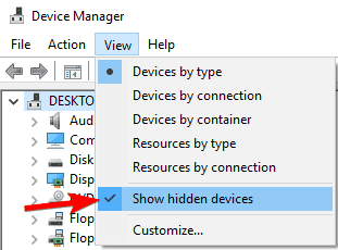 el administrador de dispositivos muestra los dispositivos ocultos El disco duro externo no se muestra