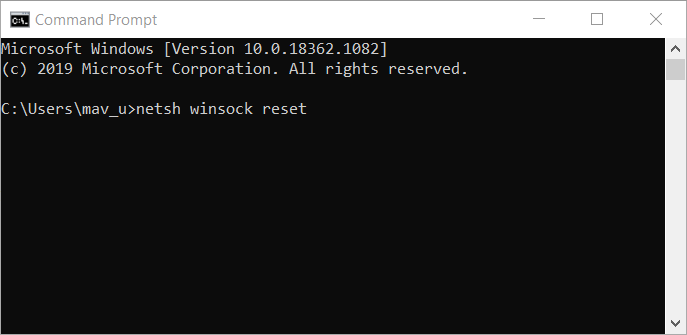 No se pudo instalar la actualización de Windows del comando netsh winsock reset debido al error 2149842967