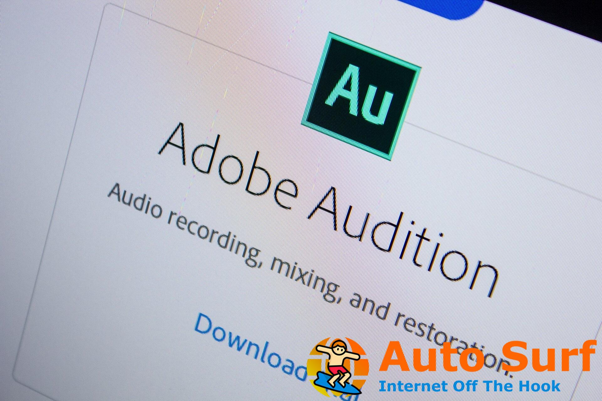 Adobe Audition no es compatible con la entrada de sonido directo