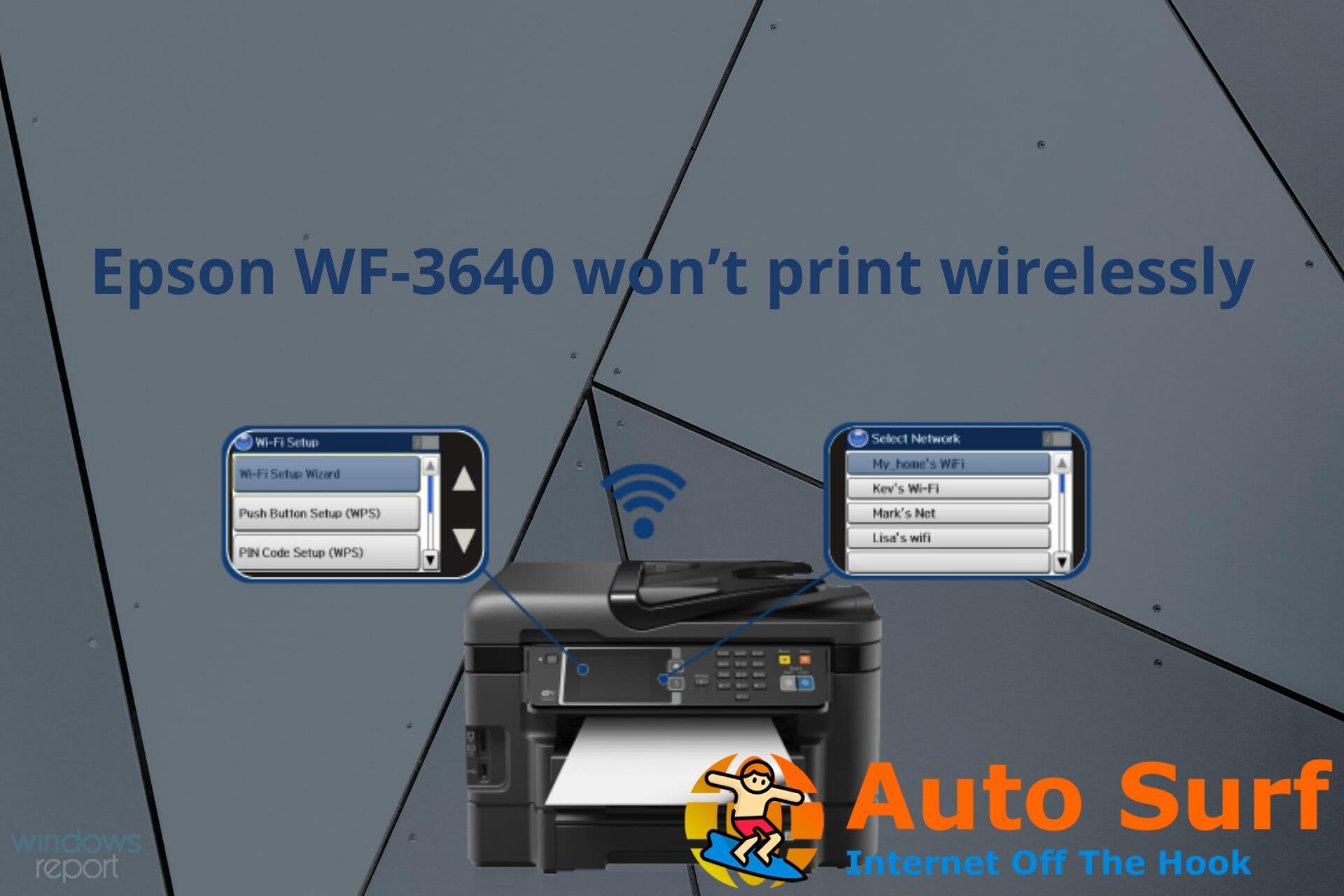 Epson WF-3640 no imprime de forma inalámbrica [Troubleshooting guide]