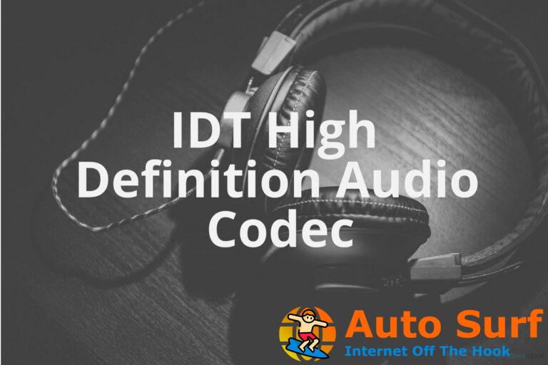 El códec de audio de alta definición IDT tiene un problema con el controlador