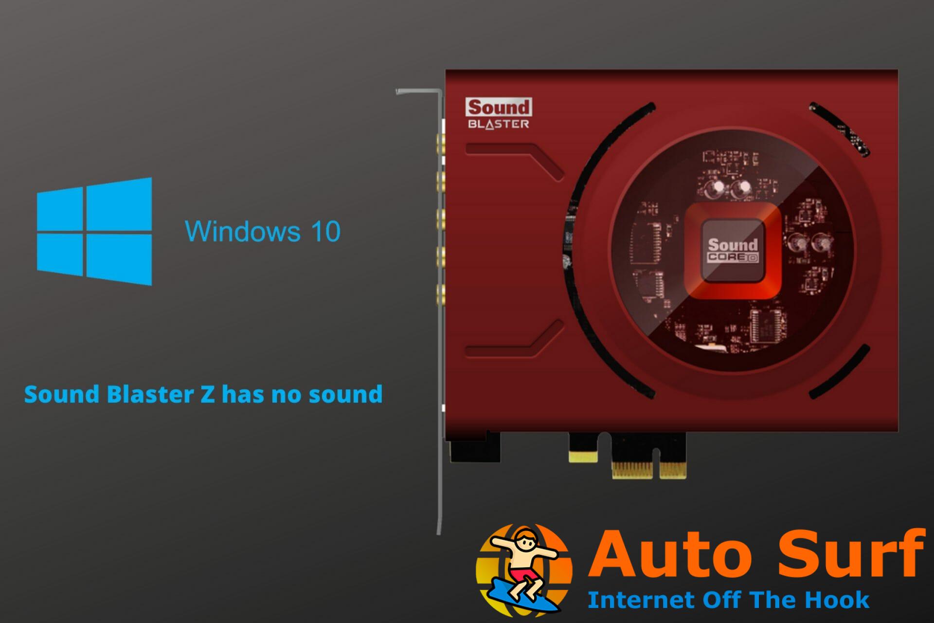 Cómo arreglar Sound Blaster Z no tiene sonido en Windows 10