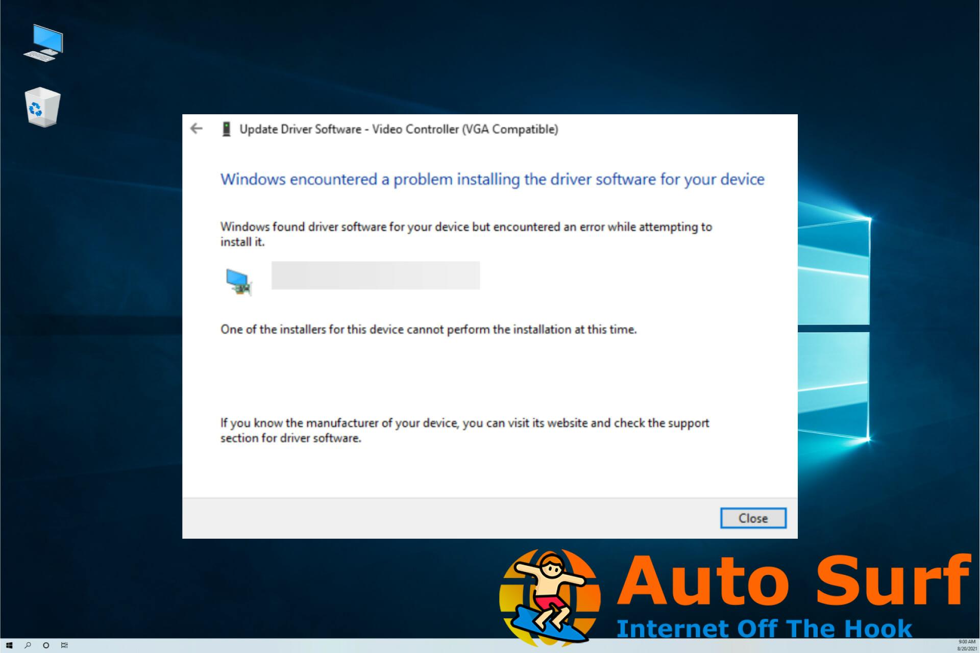 Arreglar Windows encontró un problema al instalar el software del controlador para su dispositivo