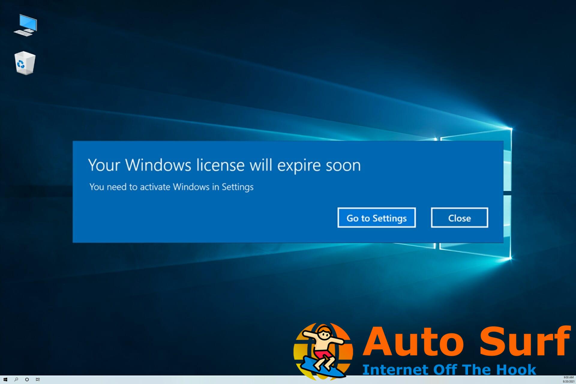 Cómo arreglar Su licencia de Windows caducará pronto