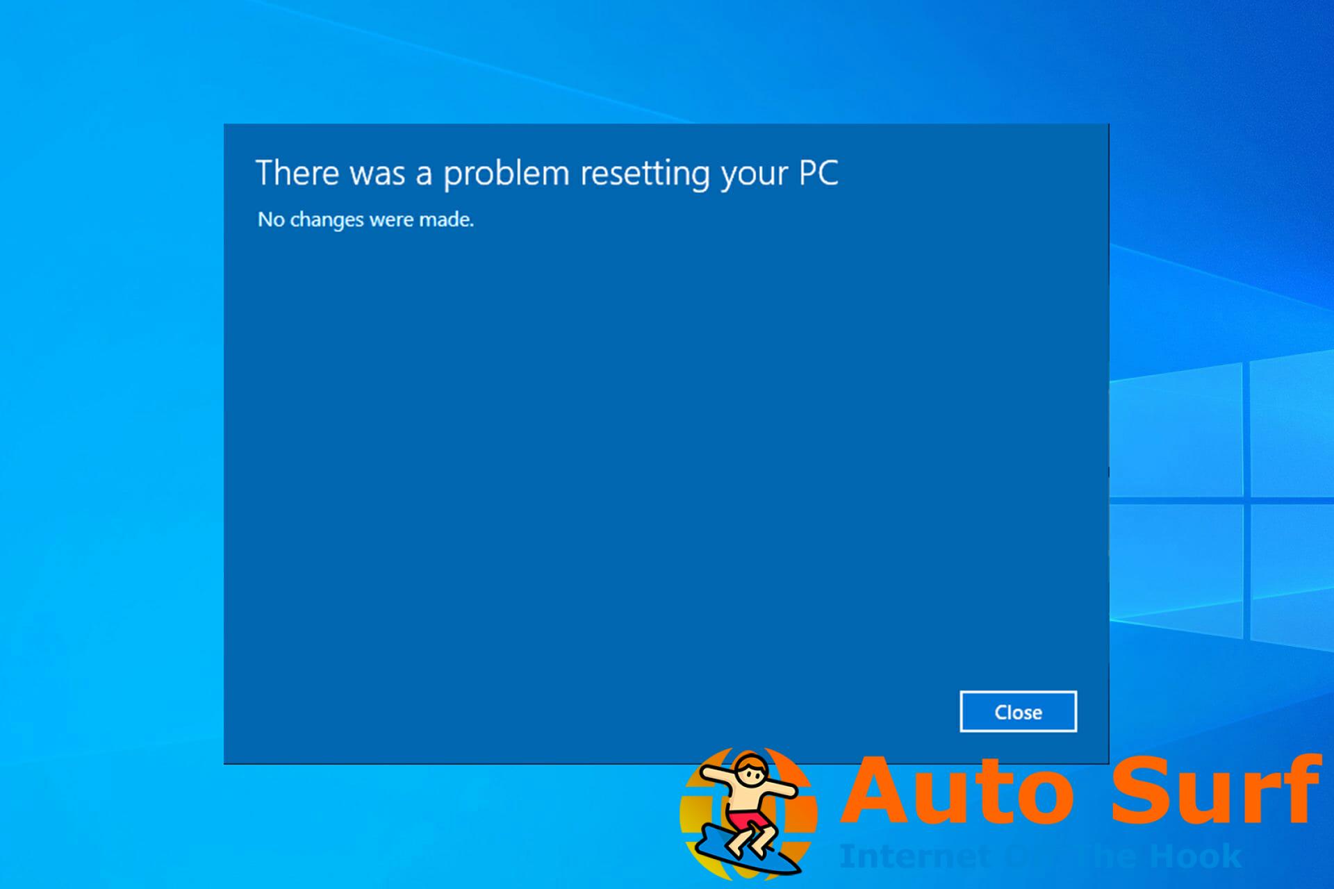 El reinicio de la PC falla