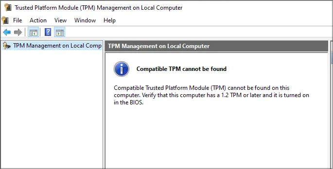 REVISIÓN: Error de dispositivo TPM no detectado en Windows 11