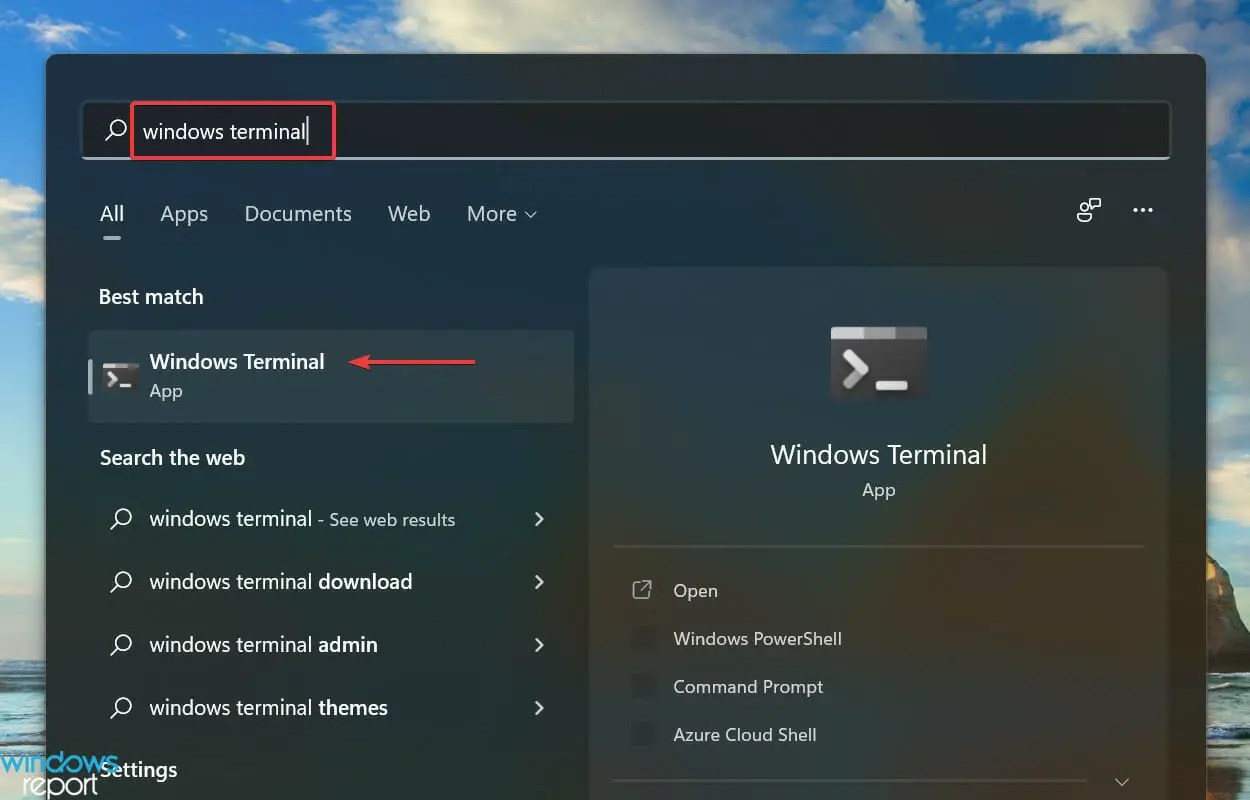 Terminal de Windows para corregir el error de Microsoft Store 0x87e10bcf