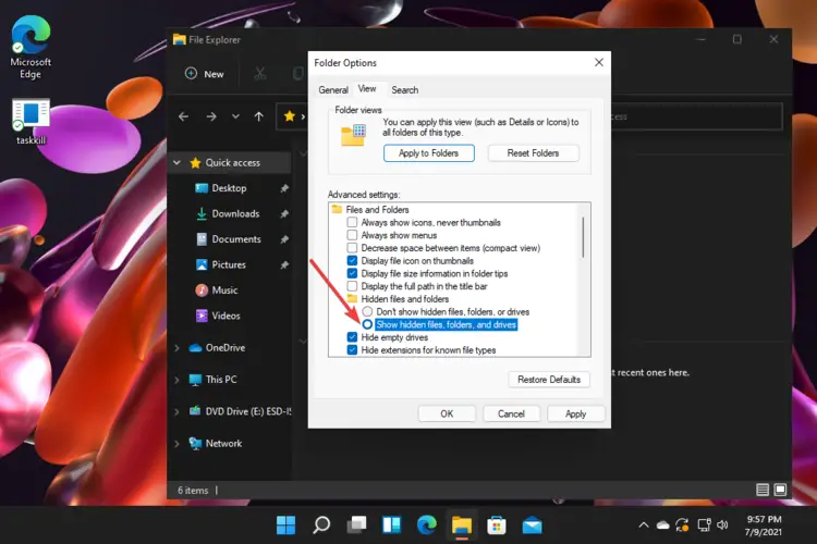 Cómo ver carpetas y archivos ocultos en Windows 11