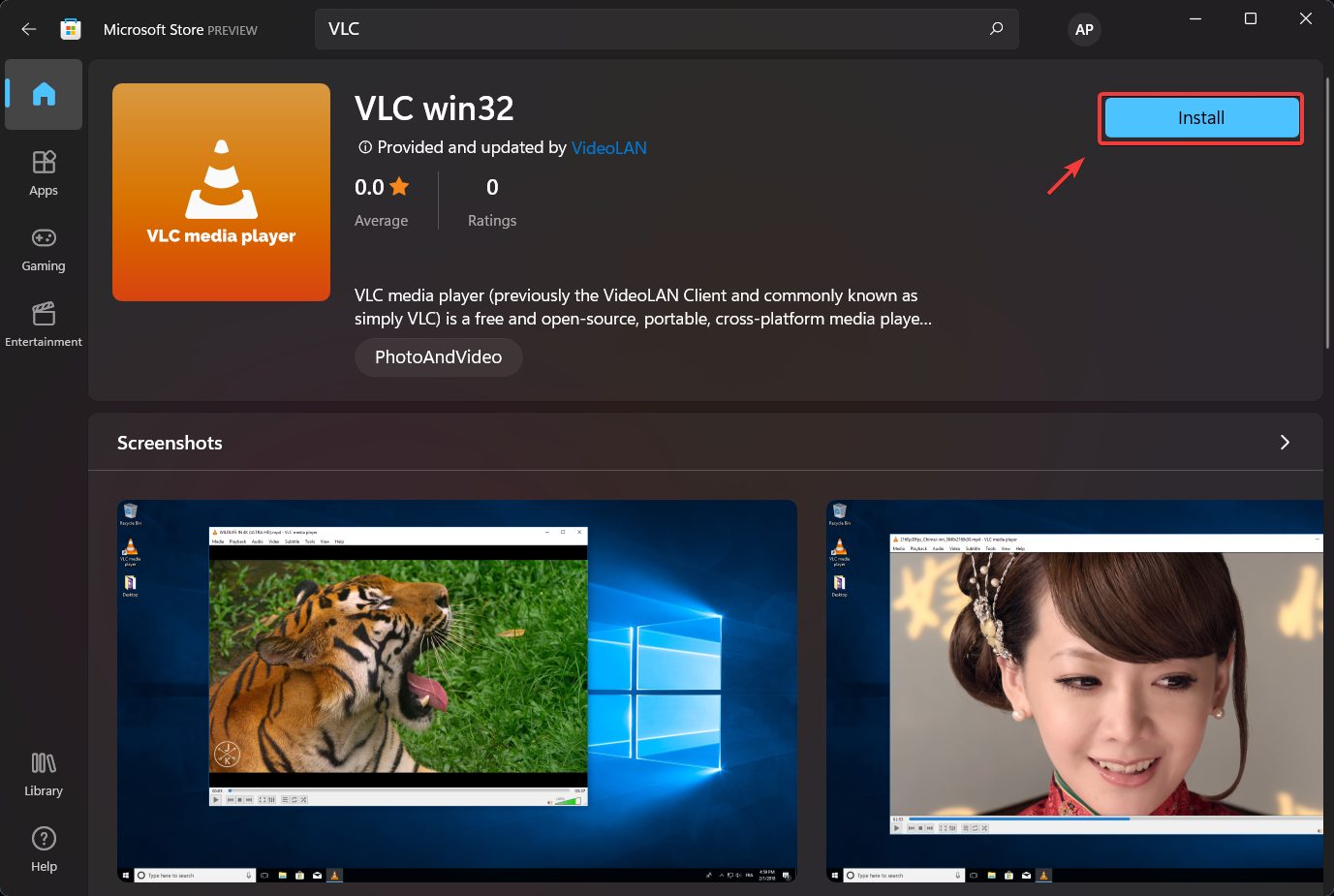 Cómo descargar el reproductor VLC desde la tienda de aplicaciones de Windows 11