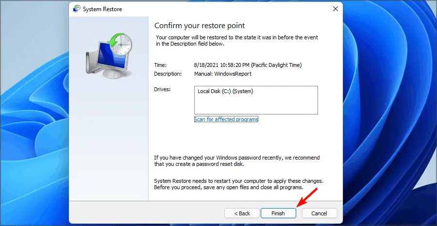 Cómo crear un punto de restauración de Windows 11