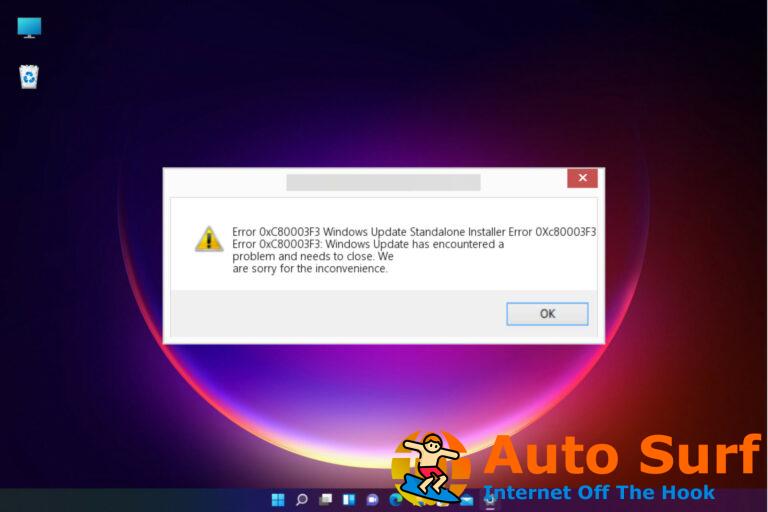 Solución: el instalador encontró un error 0xc80003f3 en Windows 10 y 11