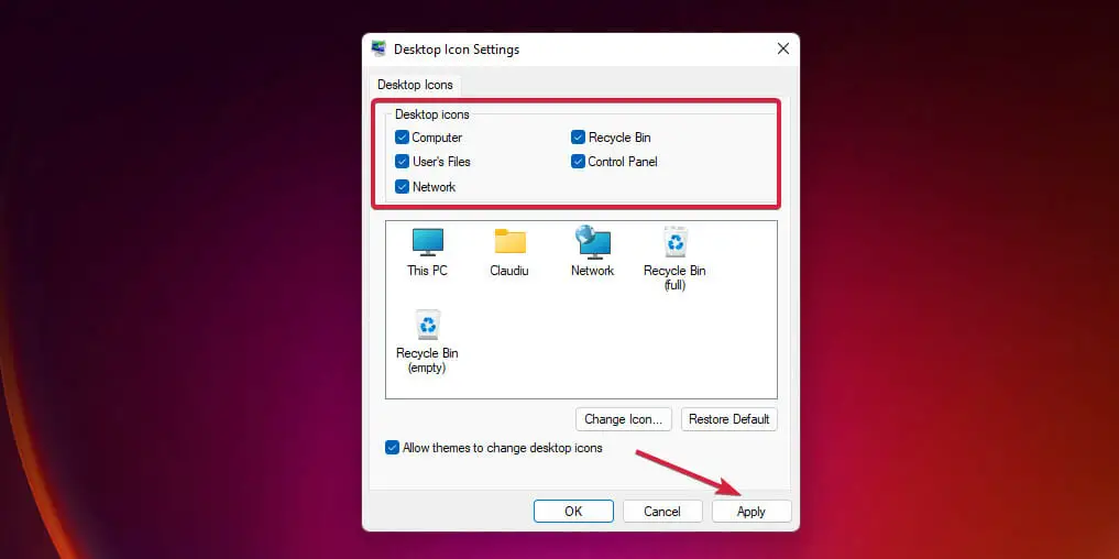 Cómo recuperar los iconos del escritorio antiguo en Windows 11