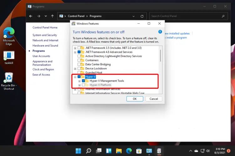 Cómo instalar Hyper-V en Windows 11