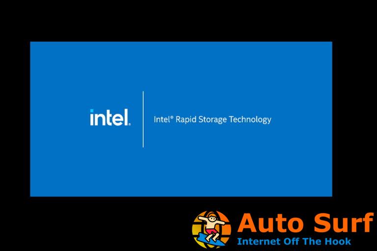 Corrección: el controlador de la tecnología Intel Rapid Storage no se está instalando