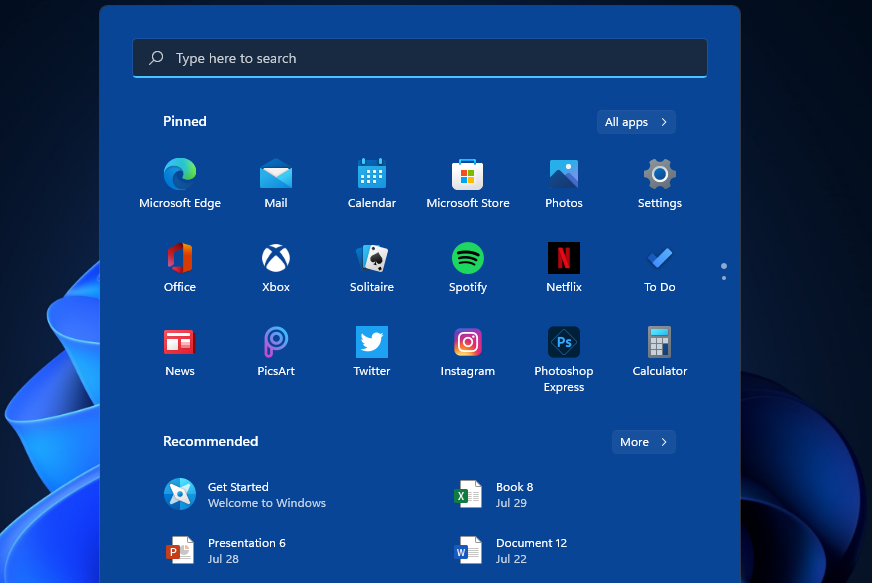 El menú Inicio cambia el color de la barra de tareas en Windows 11