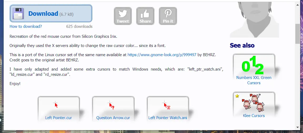 Descargar botón cambiar el color del cursor del mouse