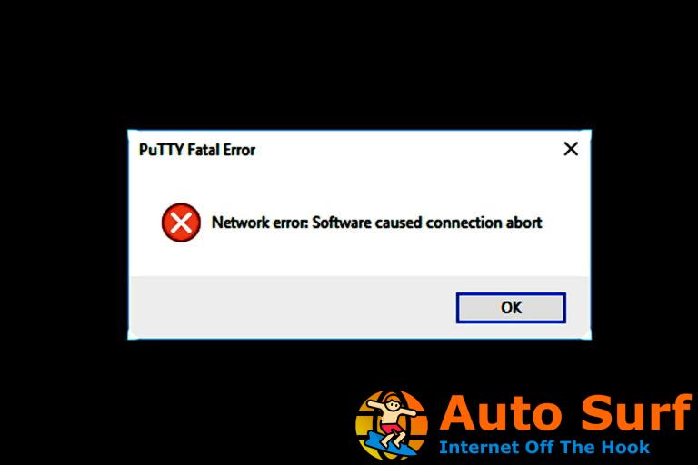 REVISIÓN: el software de error de red PuTTY provocó la interrupción de la conexión