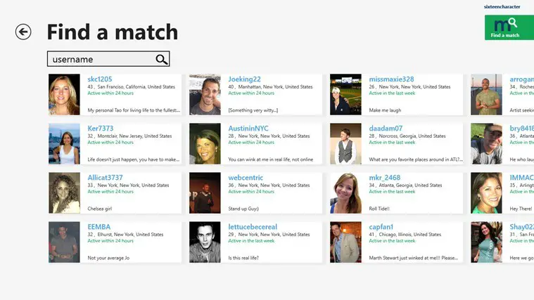 match.com windows 8