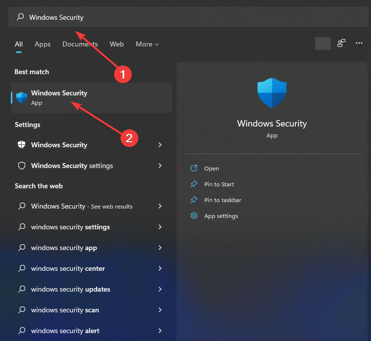 barra de tareas buscar seguridad de windows