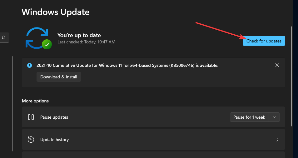 Buscar actualizaciones botón explorador de archivos de Windows 11 retrasado