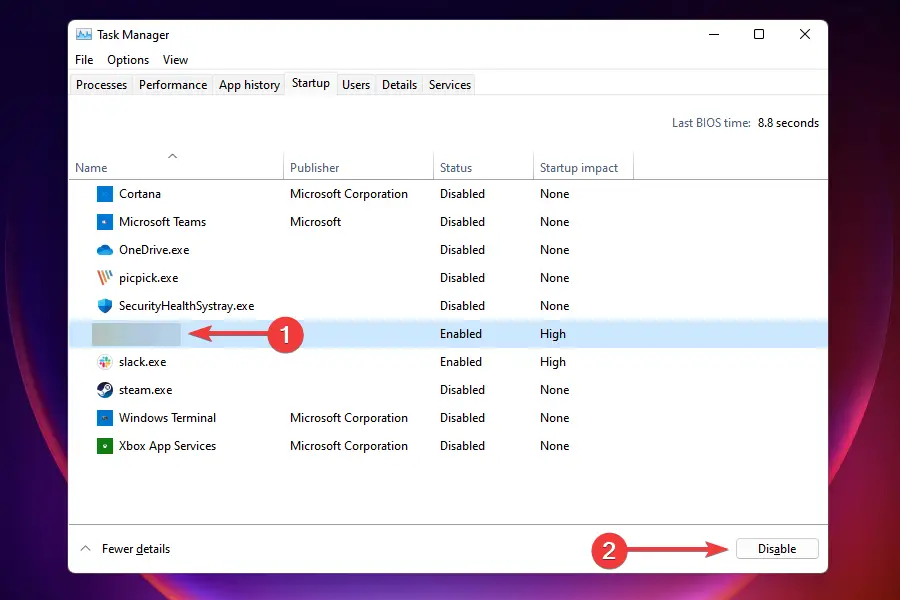 Deshabilite la aplicación de inicio para corregir el sobrecalentamiento en Windows 11