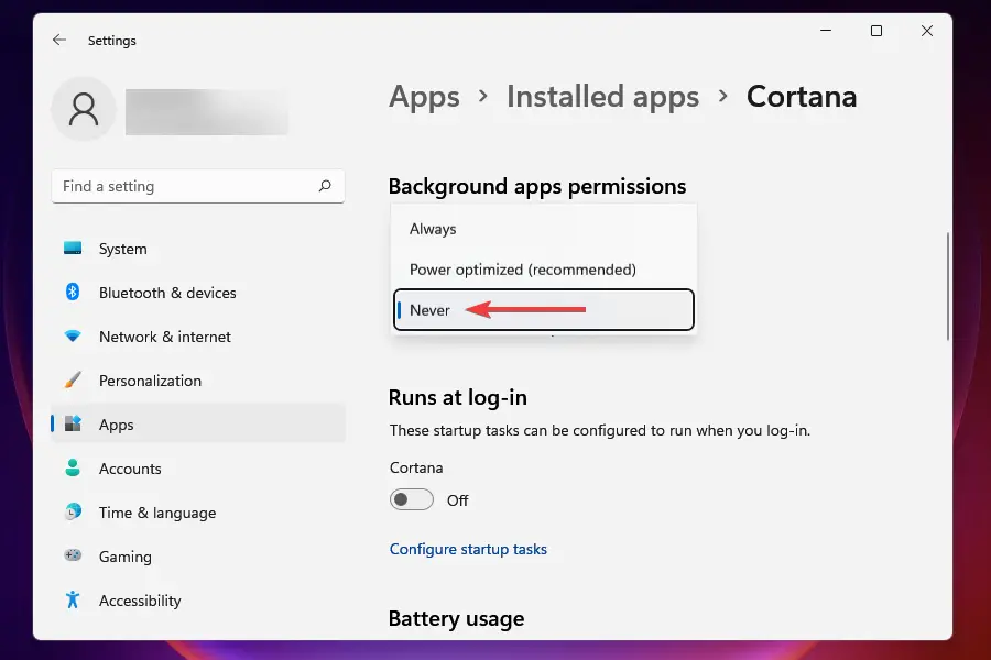 Deshabilite las aplicaciones en segundo plano para corregir el sobrecalentamiento en Windows 11