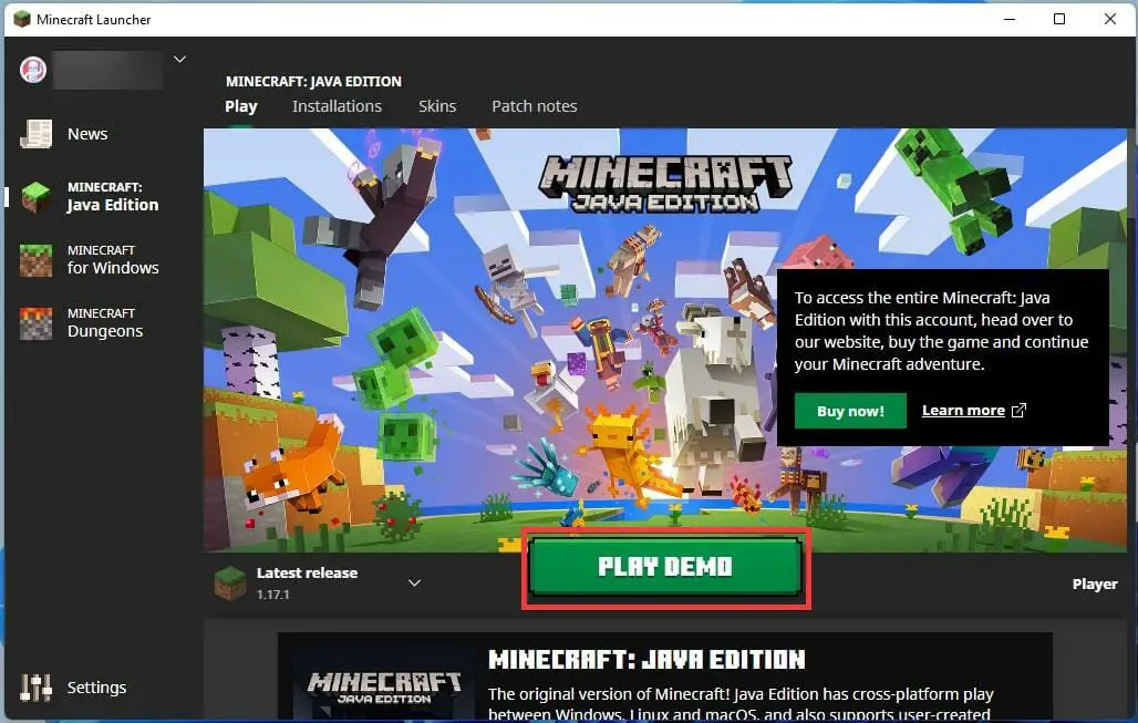 Cómo actualizar Minecraft en Windows 11