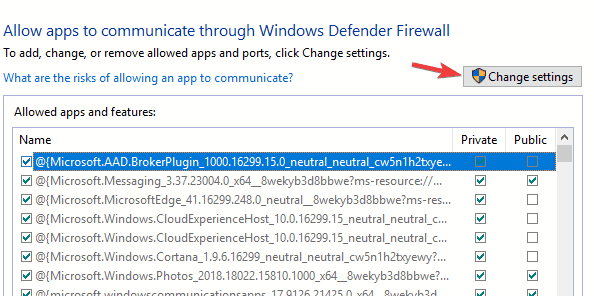 cambiar la configuración del firewall error 0x8000000b