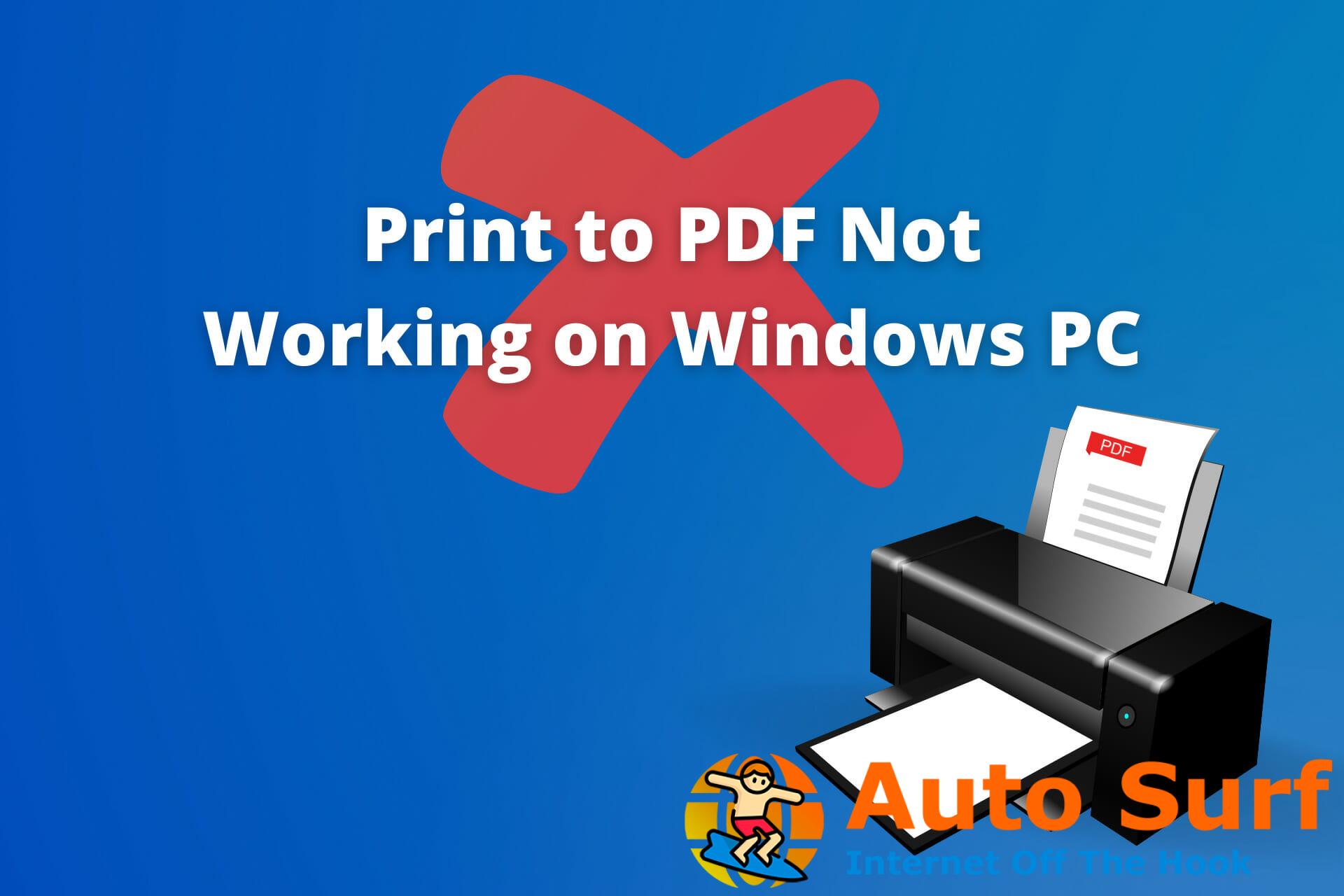 Imprimir a PDF no funciona PC con Windows
