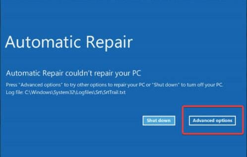 Las opciones avanzadas para reparar la computadora portátil Samsung no arrancan después de la actualización del software