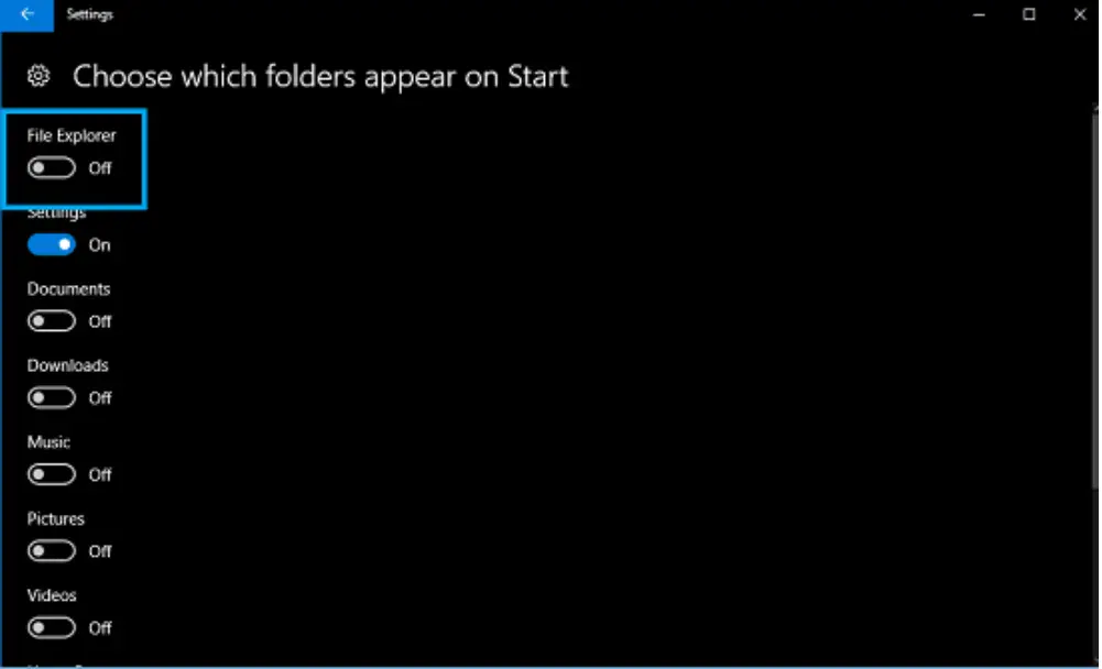 REVISIÓN: falta el icono del Explorador de archivos en el menú de inicio de Windows 10