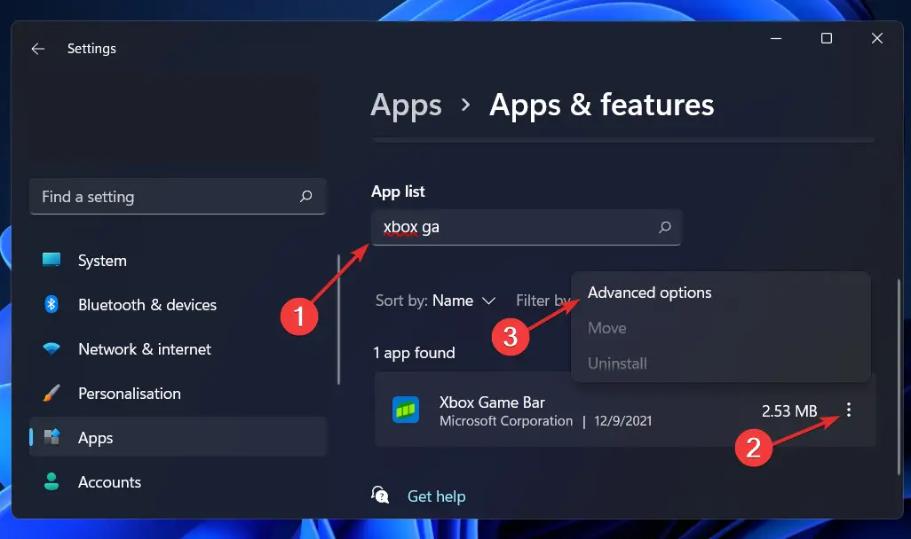 xboxgamebar-advanced-options desinstalar xbox game bar windows 11