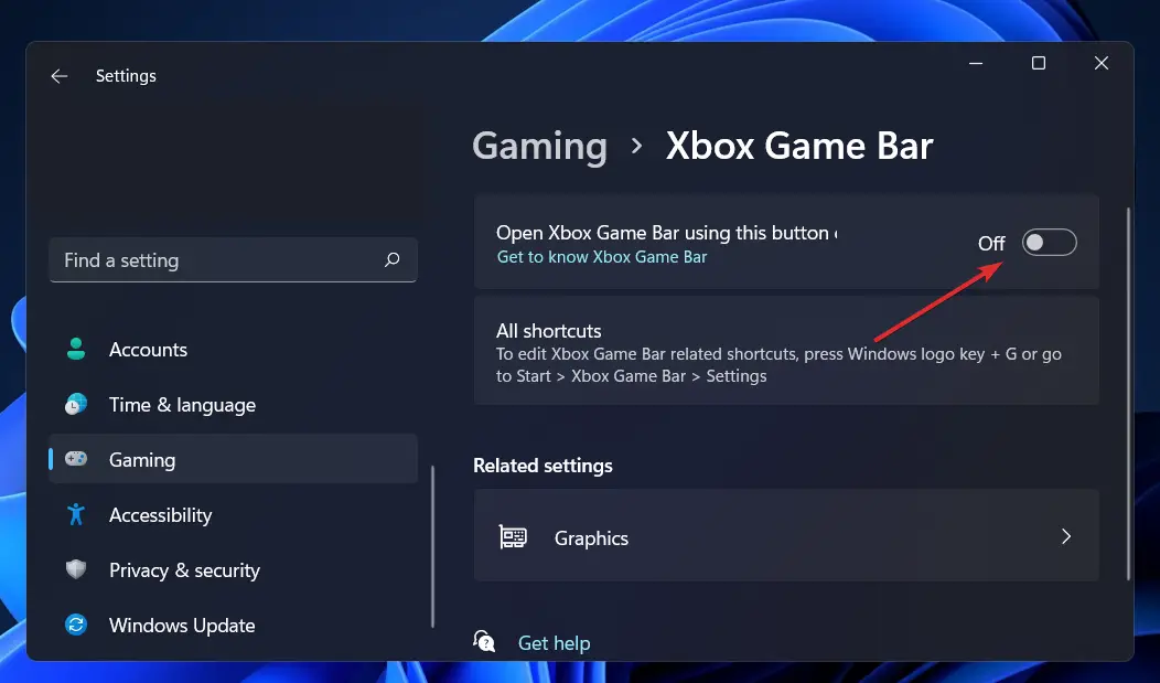 apagar-gamebar-atajo desinstalar xbox barra de juegos windows 11