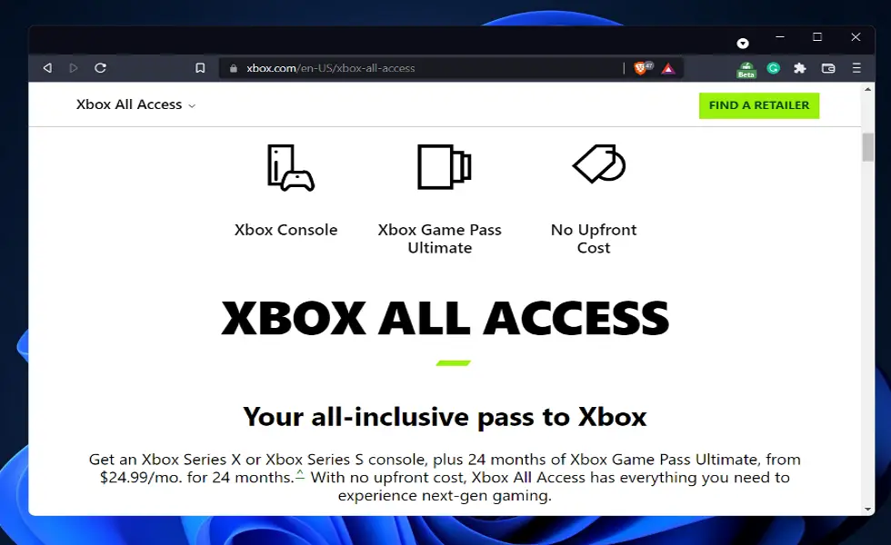 xbox-all-access no puede descargar juegos desde la aplicación game pass