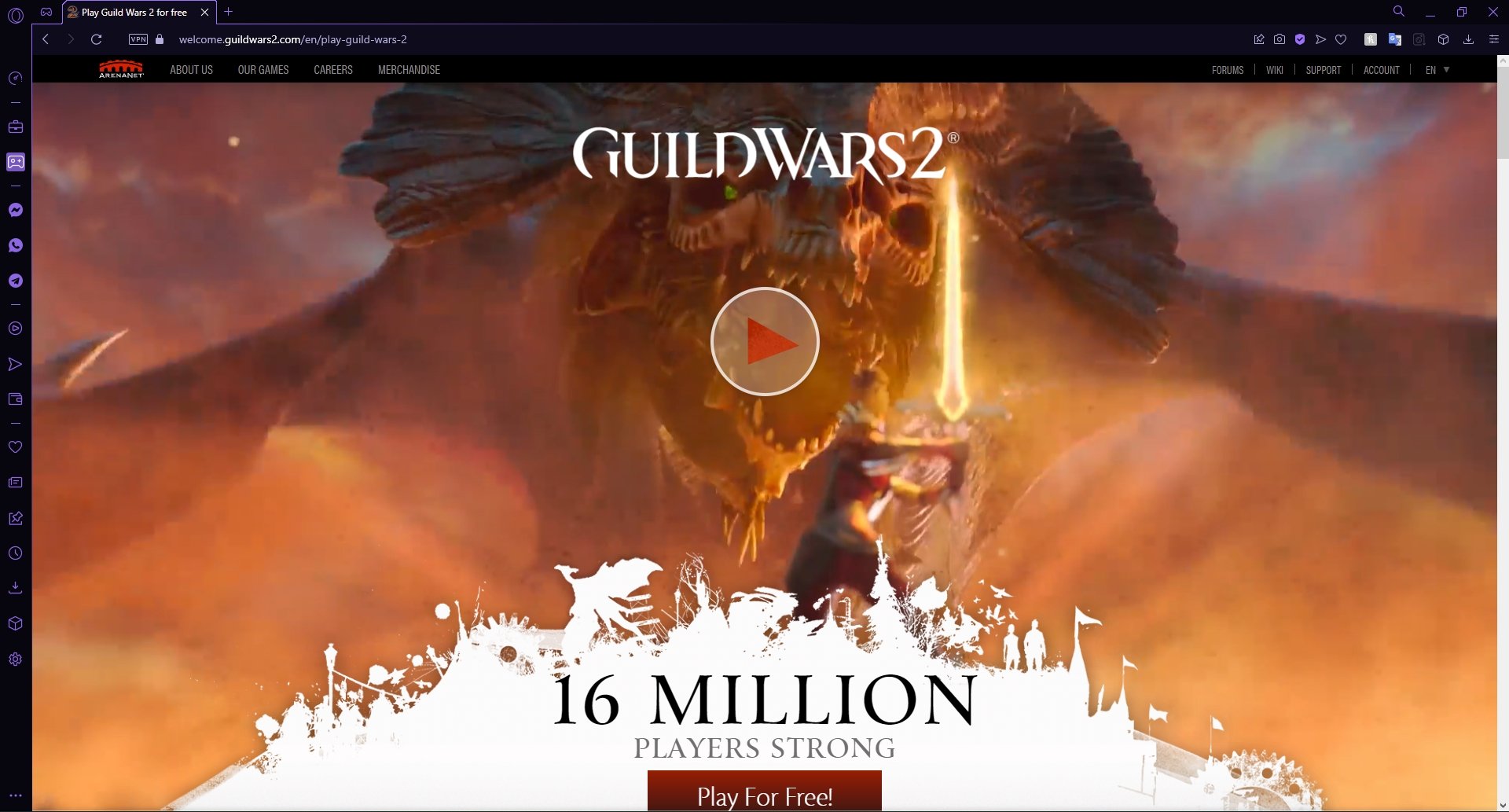 Visita la página de inicio de Guild Wars 2.