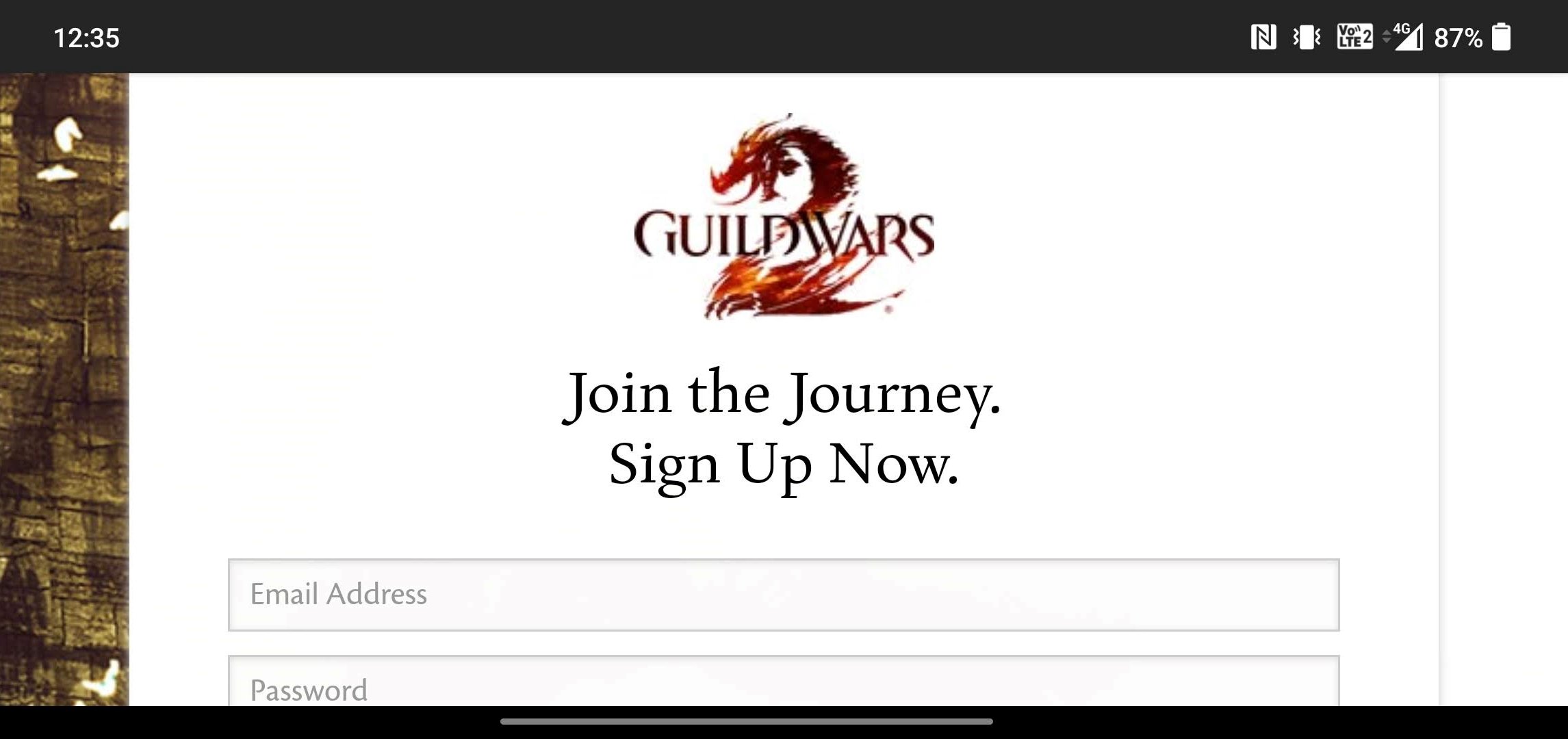 Intente crear una cuenta de Guild Wars 2 usando datos móviles en lugar de wifi si recibe el error de que no está autorizado para crear una cuenta.