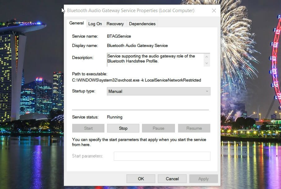 Los airpods del servicio de puerta de enlace de audio Bluetooth siguen desconectándose de Windows 10