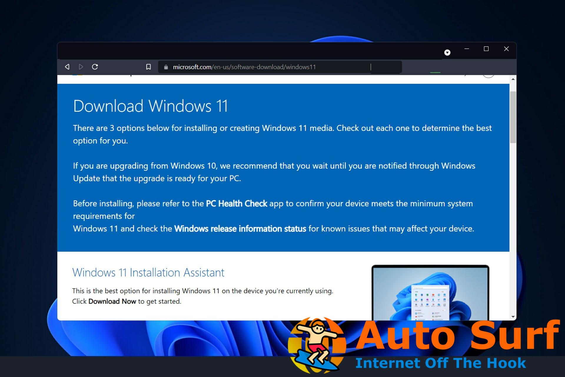 Cómo actualizar a Windows 11 usando el Asistente de instalación