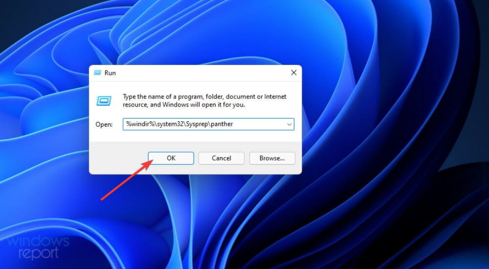 El botón Aceptar de ejecución sysprep no pudo validar su instalación de Windows Windows 11