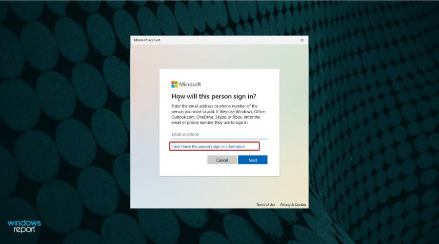 no-signin-info (ms teams.exe mala imagen de Windows 11)