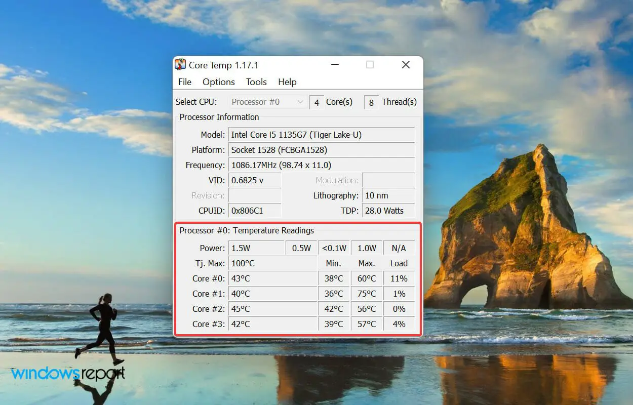 Comprobar la temperatura de la CPU en Windows 11