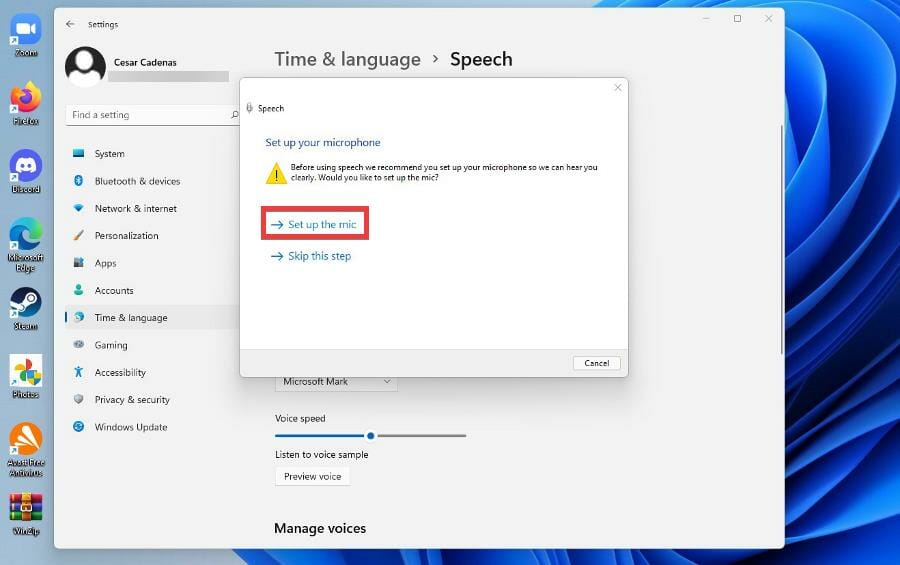 Use texto a voz y reconocimiento de voz en Windows 11