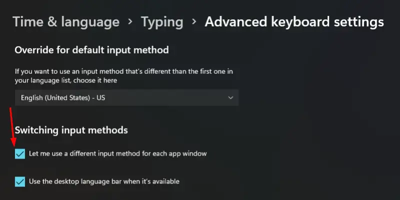 Solución: el idioma del teclado cambia automáticamente en Windows 11